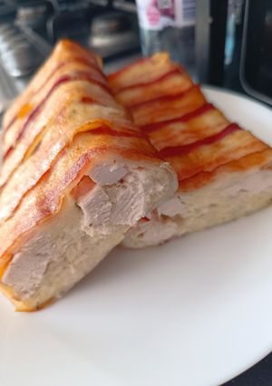 Baconbe tekert pulykamell recept fotója