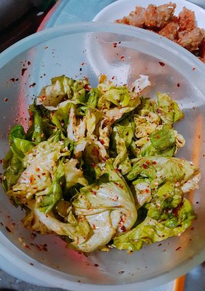 Hình của món Xà lách trộn cay kiểu hàn.