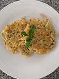 Torrejitas de fideos con queso y perejil
