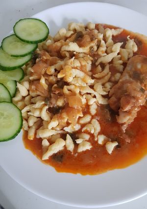 Paprikás csirke nokedlivel recept fotója