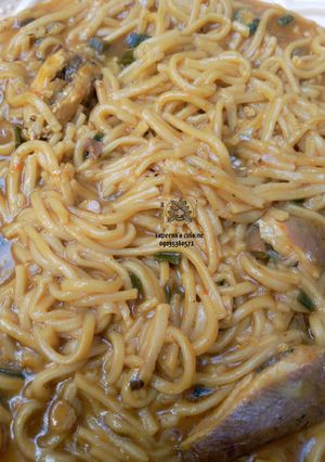 A picture of Homemade spaghetti (jallof spagh).
