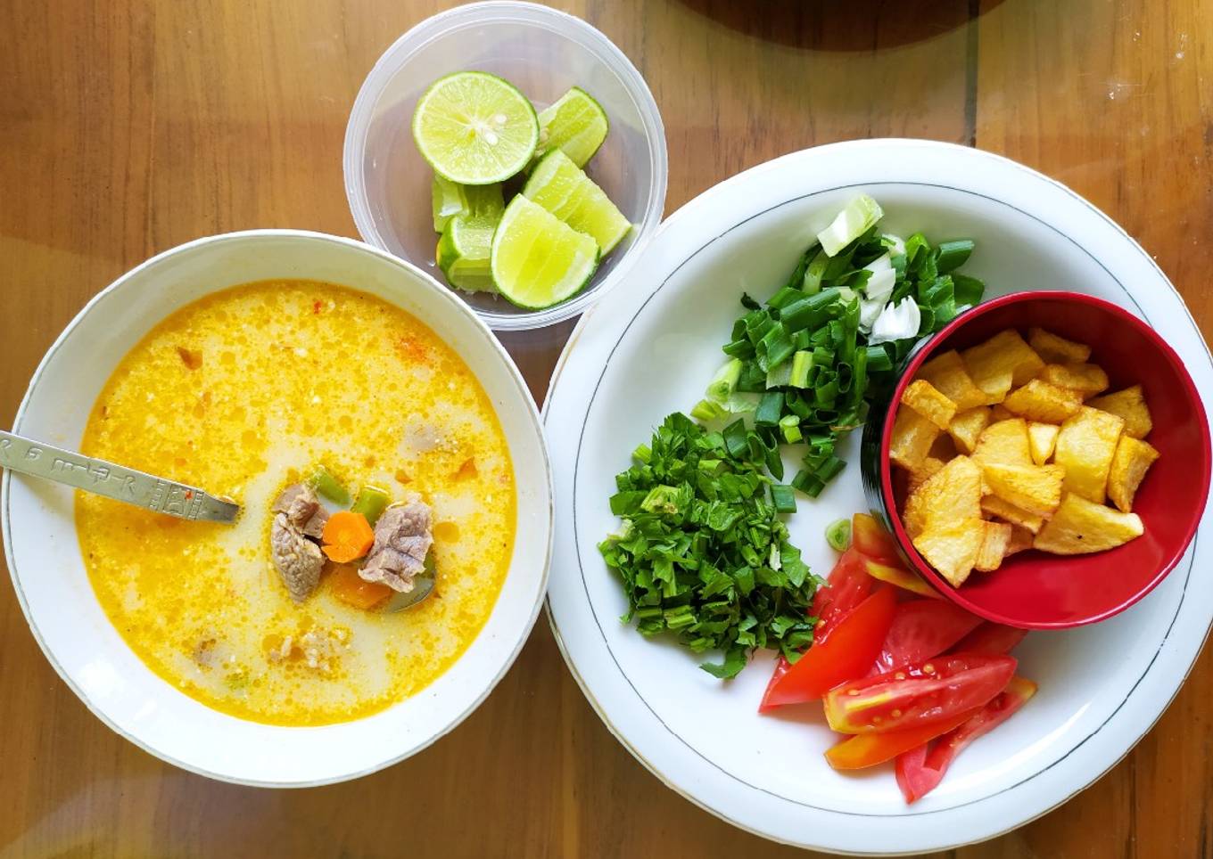 Soto Betawi w/ bear brand
