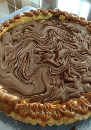 Una foto de Tarta banana split