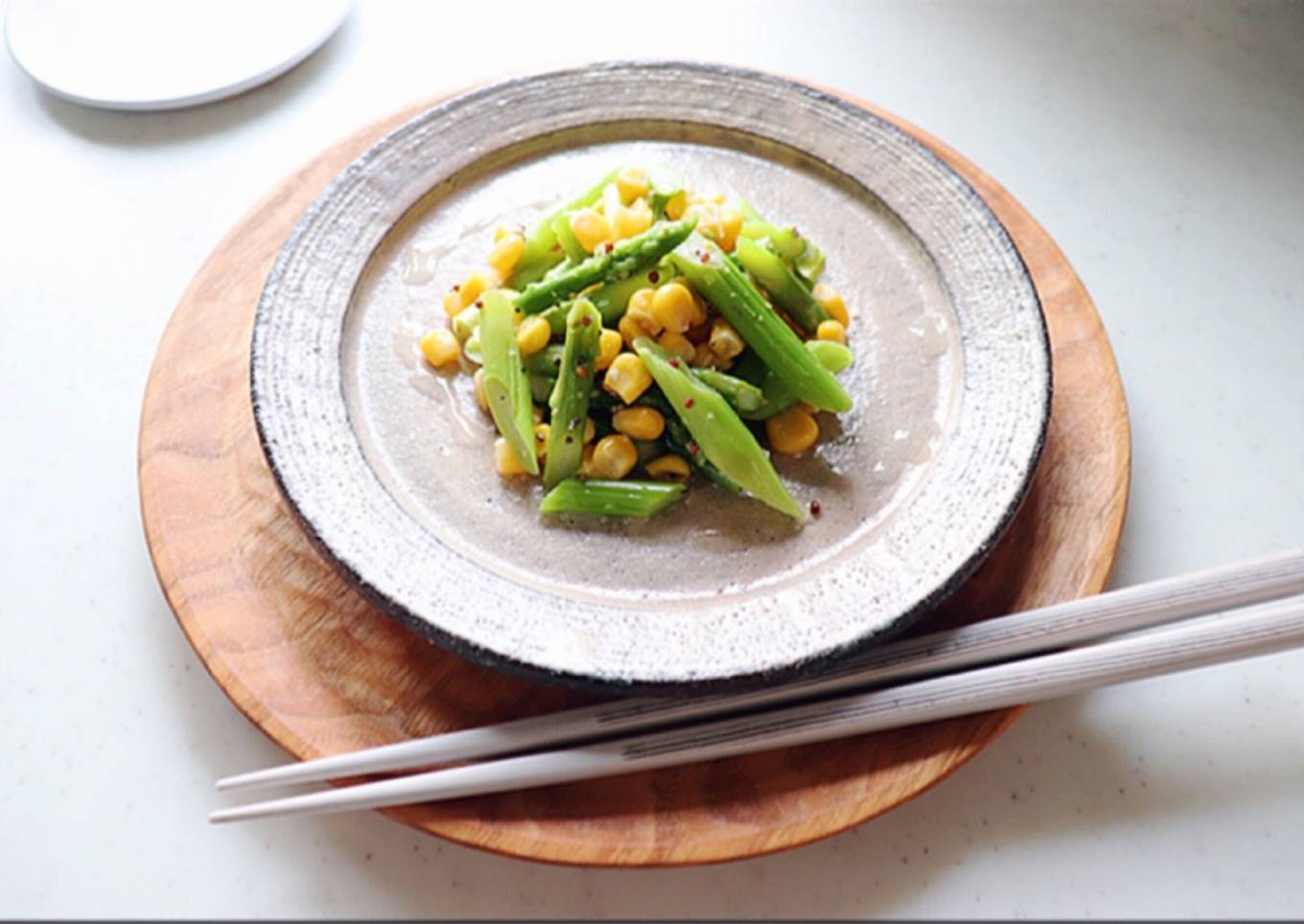 Salted Asparagus with Malted Rice Salad (Shio-koji)