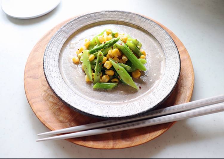 Recipe of Speedy Asparagus salt with rice malt(Shio-koji) salad
