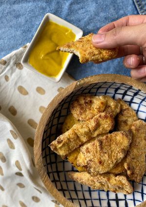 Una foto de Dedos de pollo horneados sin gluten