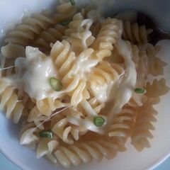 Express pasta with cheese A picture of Express pasta with cheese.