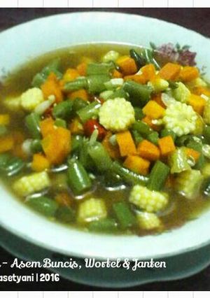 Foto resep Asem - asem Buncis, Wortel & Janten