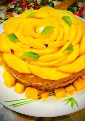 एगलेस मैंगो केक (Eggless mango cake recipe in hindi) रेसिपी मुख्य फोटो