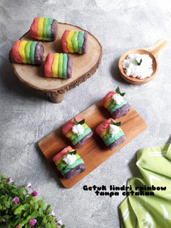 Foto resep Getuk lindri rainbow tanpa cetakan