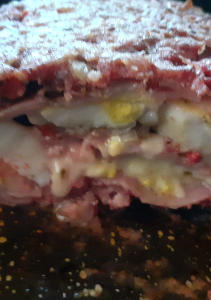 Una foto de Pan de carne relleno express🧨😋