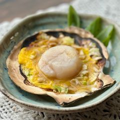 A picture of Japanese Miso Scallop on Shell (North part of Japan, Aomori).