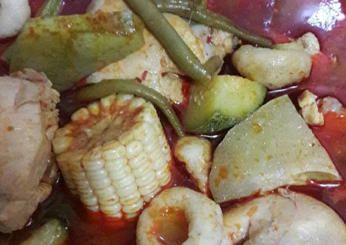 Chilatole de pollo con verduras y bolitas de masa Receta de Norma Matiano-  Cookpad
