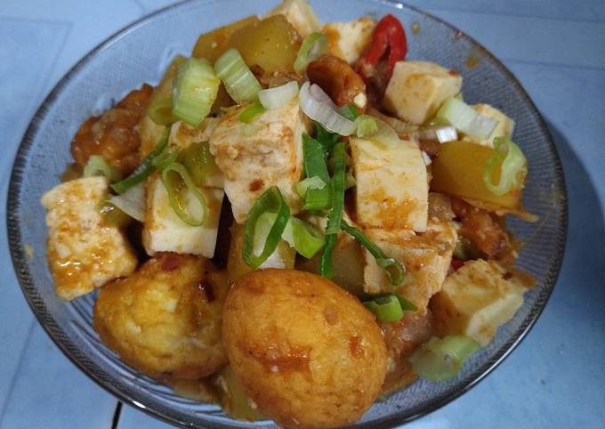 52. Balado Putih Telur, Telur Puyuh, Tahu Putih