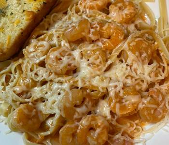 Easy Recipe Shrimp fettuccine with red pepper sauce Most Delicious