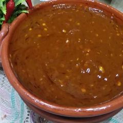 A picture of Imli or khajoor ki chutney.