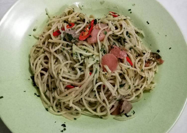 Cara Gampang Menyiapkan Spaghetti Aglio Olio modifikasi yang Sempurna