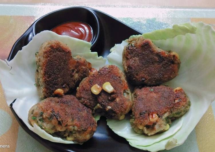 Spinach Corn Potato Cutlets