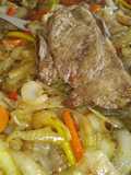 Bifes a la criolla al horno con guarnición de papas