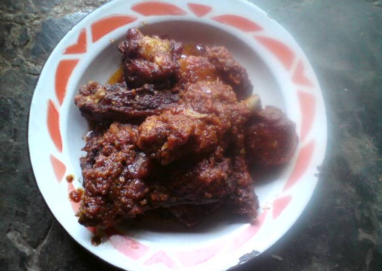 Sambal ayam pedas and sederhana khas lombok