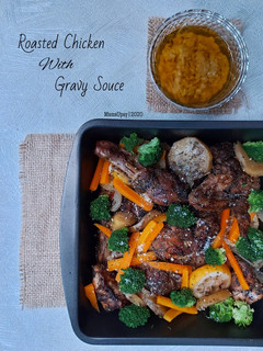 Foto resep Roasted Chicken with Gravy Souce