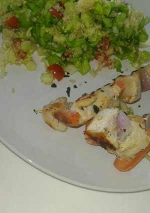 A picture of Barbecue in pan.