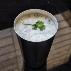A picture of Masala chaas (spicy buttermilk).