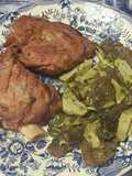 Codillo precocinado con robellones y alcachofas
