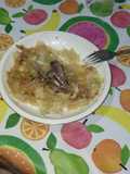 Col con patata, yuca y sardinas en aceite