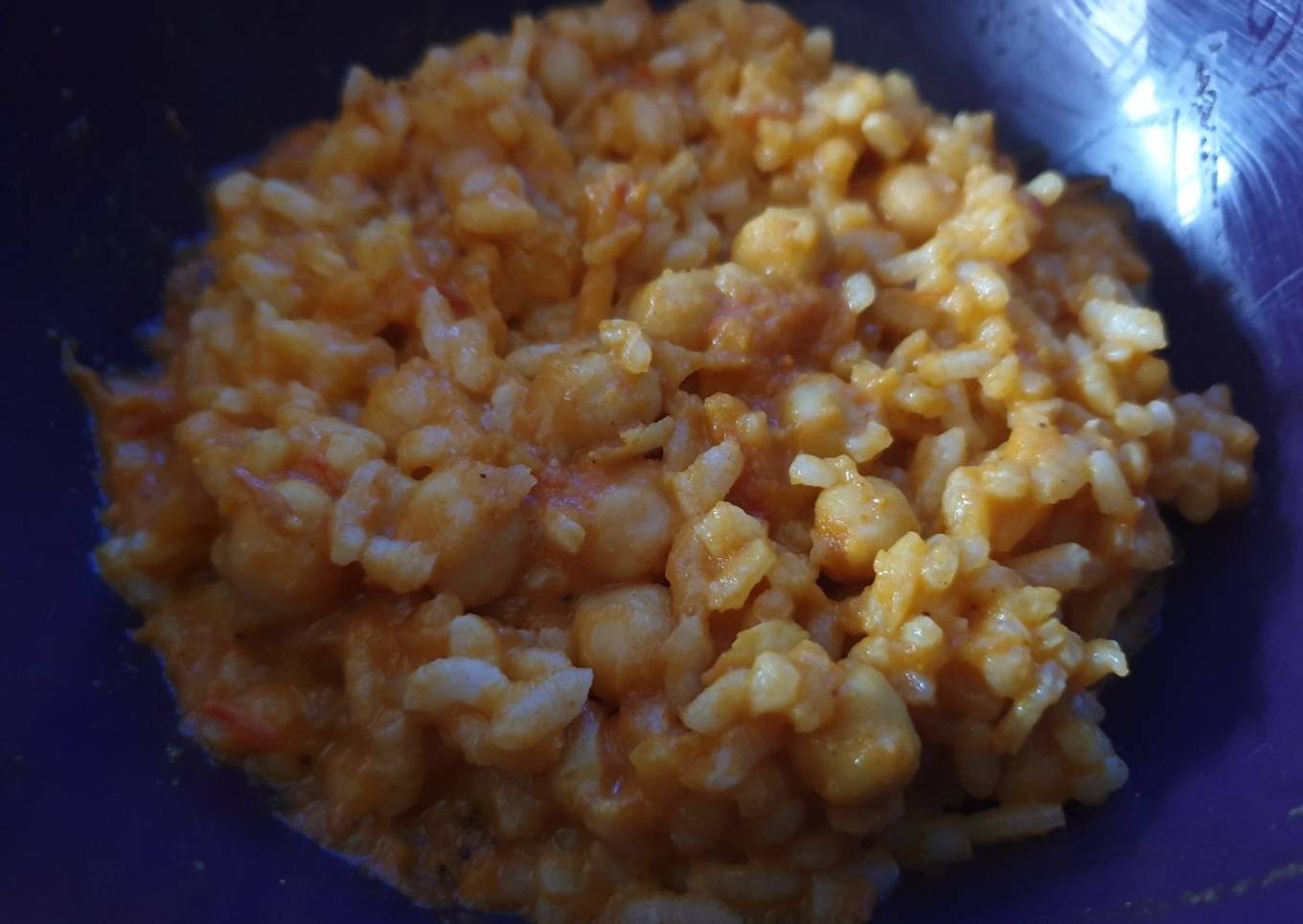 Curry de garbanzos con arroz