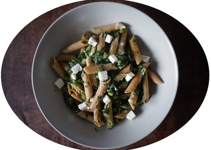 Comment faire Cuire Délicieux One pot pasta épinards, petits pois &
feta - IG bas