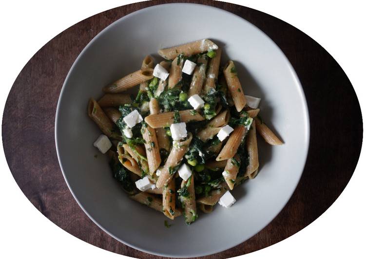 One pot pasta épinards, petits pois &amp; feta - IG bas