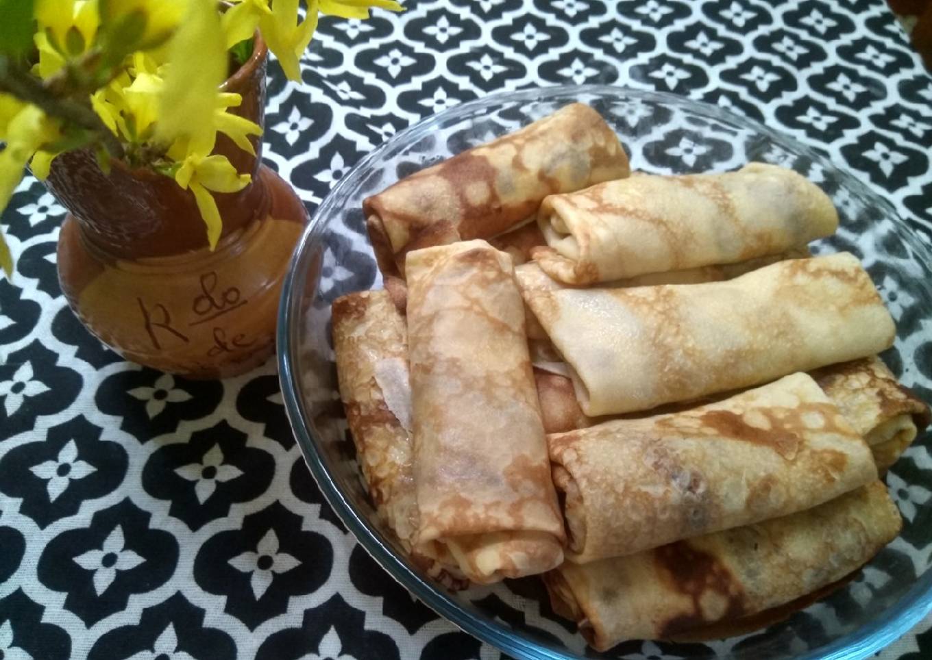 Crepes rellenos de requesón !