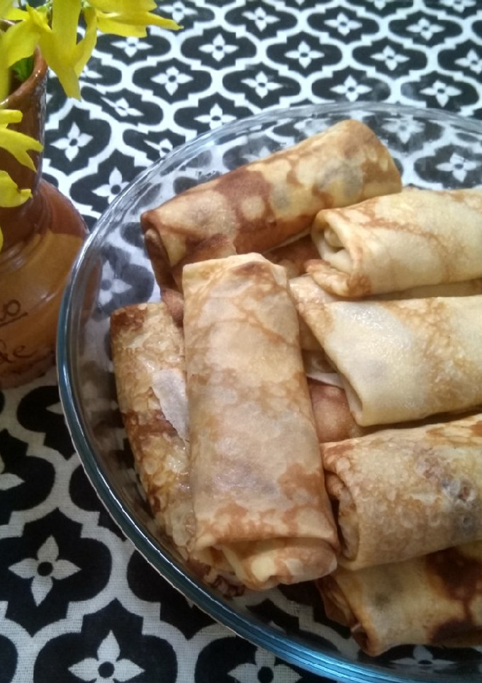Una foto de Crepes rellenos de requesón !