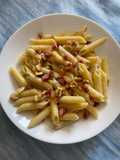 Pasta pancetta, gorgonzola e noci