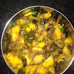 A picture of Oil free Potato brinjal.