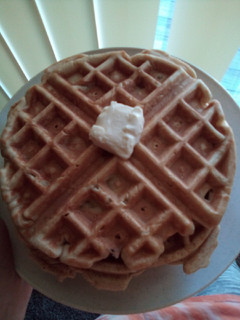 A picture of Homemade waffle.