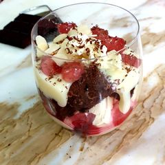 Cherry bomb trifle A picture of Cherry bomb trifle.