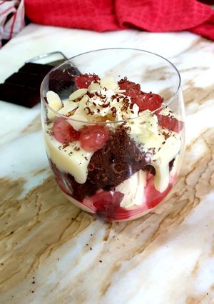 A picture of Cherry bomb trifle.