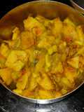 Aloo and green lehsun sabji