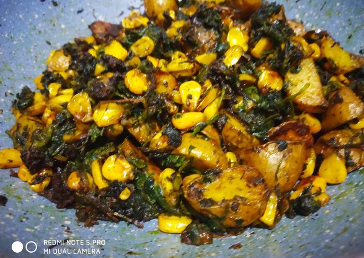 Recipe of Ultimate Sweetcorn,Potato with Methi