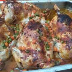 دجاج محشي أرز بالخضار في الفرن 🍗🐓-レシピのメイン写真