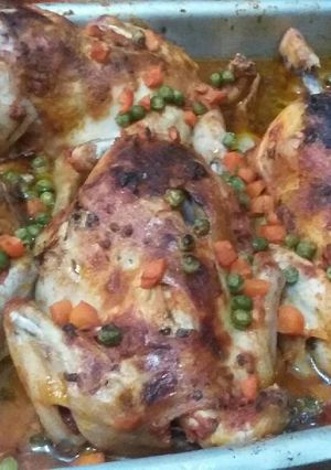 صورة لوصفة دجاج محشي أرز بالخضار في الفرن 🍗🐓