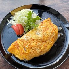 A picture of My Mom’s Meat Omelette for Dinner.