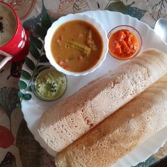 A picture of Kodo and Little Millet Dosa.