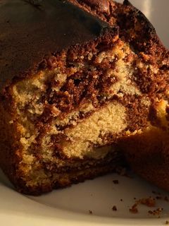 Una foto de Receta de budín marmolado