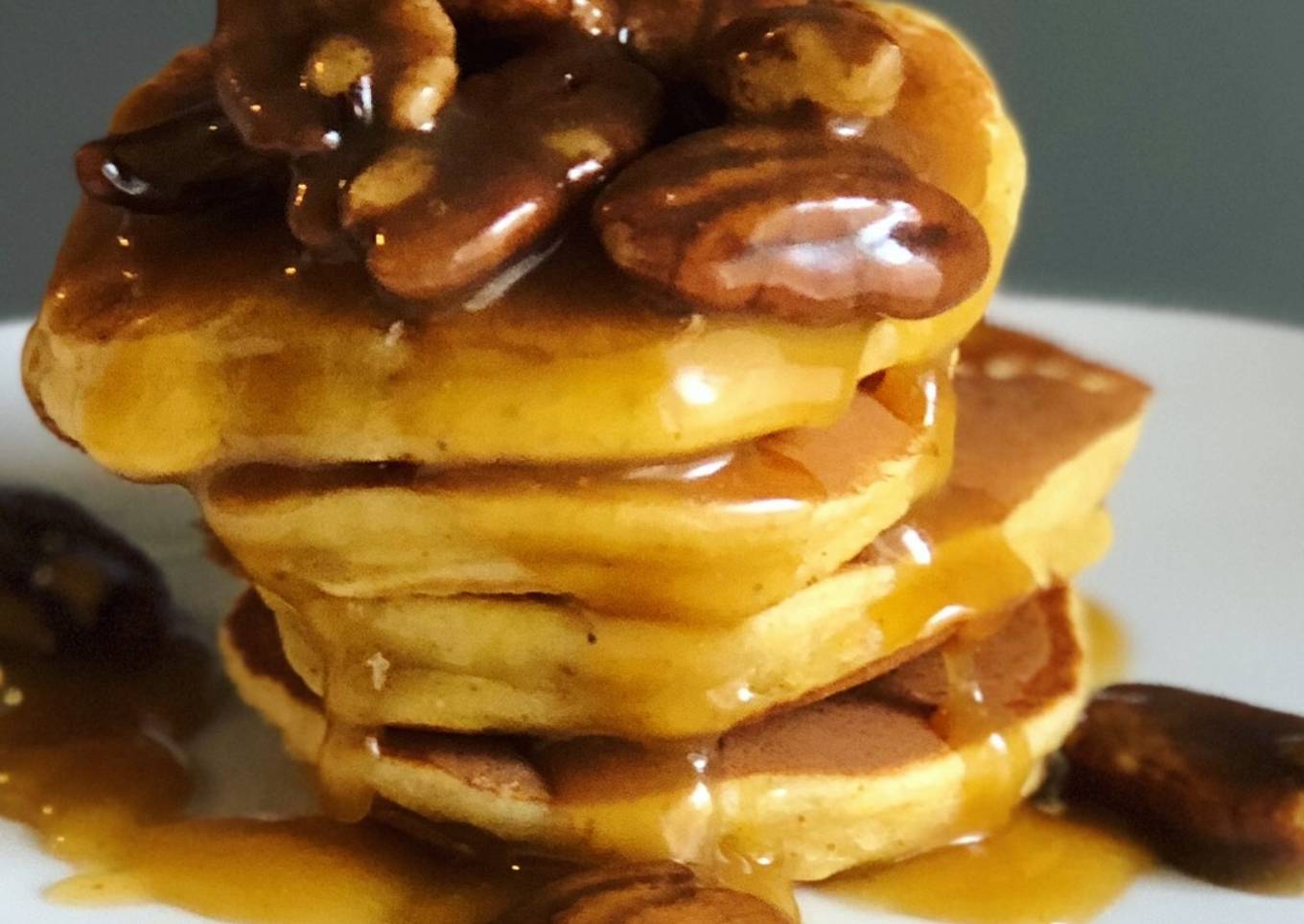 Pumpkin Pancakes<br /> <br />with Salted Butterscotch Sauce