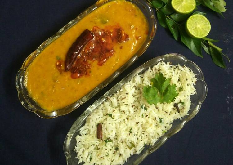 Little Known Ways to Dal tadka and jeera rice
