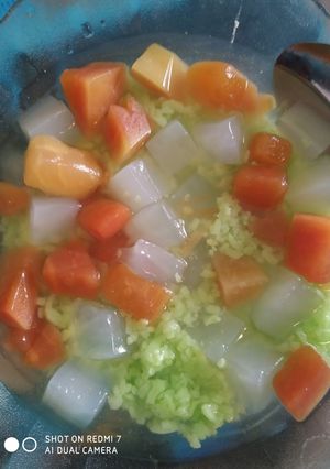 Foto resep Es buah tape ketan hijau
