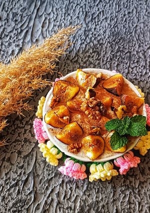عکسی از دستور دسر انجیر و ماست✨